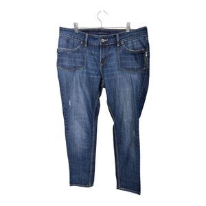 Levi's Womens 542 Skinny Jeans size 18 Mid Rise dark Blue Denim